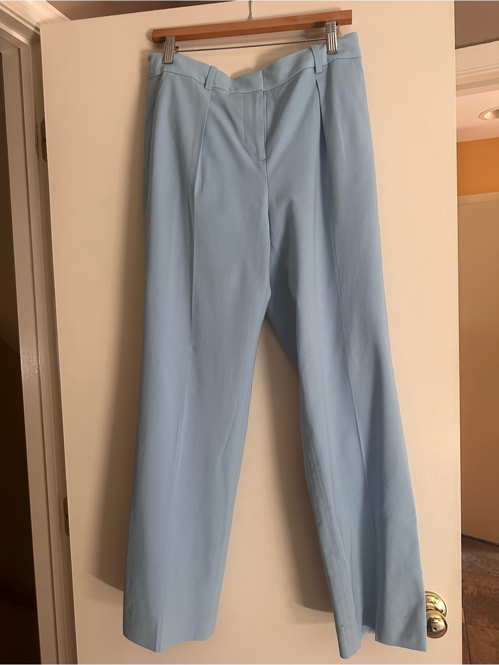 J. Crew Pale Blue Tailored Wide-Leg Trousers